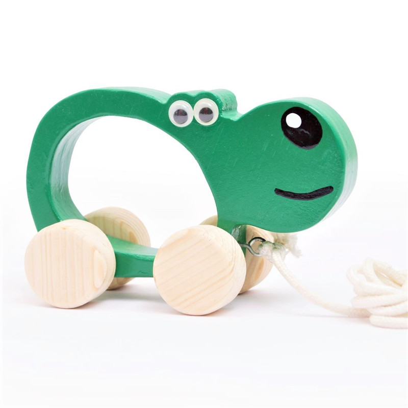 Wooden Push toy & Pull Along Toy - Hippopotamus (1 pcs)