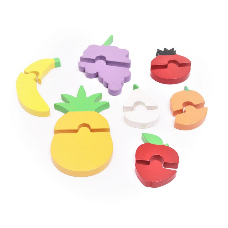 Fruits Set - Mango, Apple, Banana, Pineapple, Grapes, Pear, Pomegranate (7 Pieces) - Pre-School Toys for Kids - Educational Puzzle