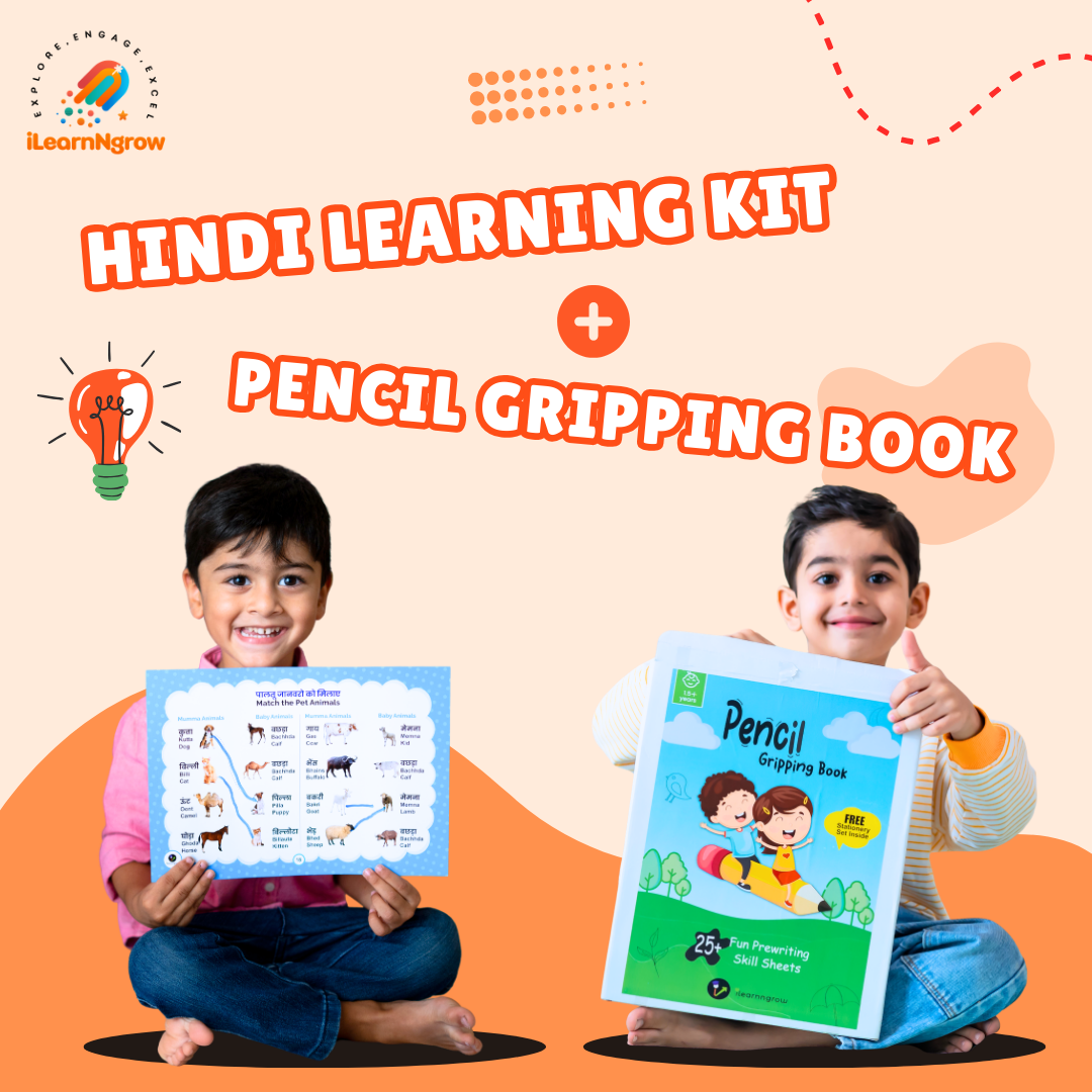 ilearnngrow Hindi Learning Kit + Pencil Gripping Book Combo Set