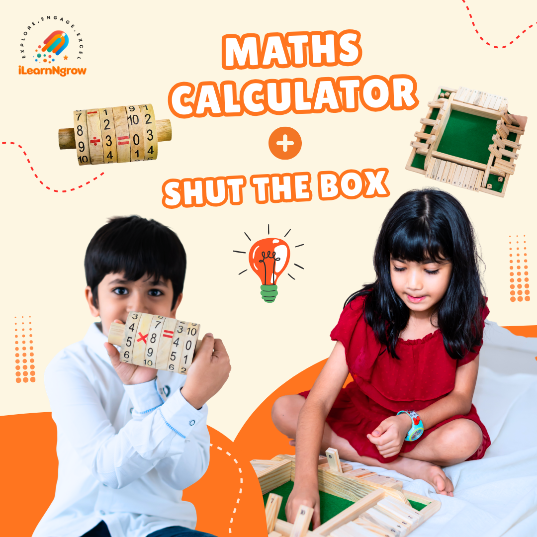 ilearnngrow Maths Calculator + Shut The box Combo Set