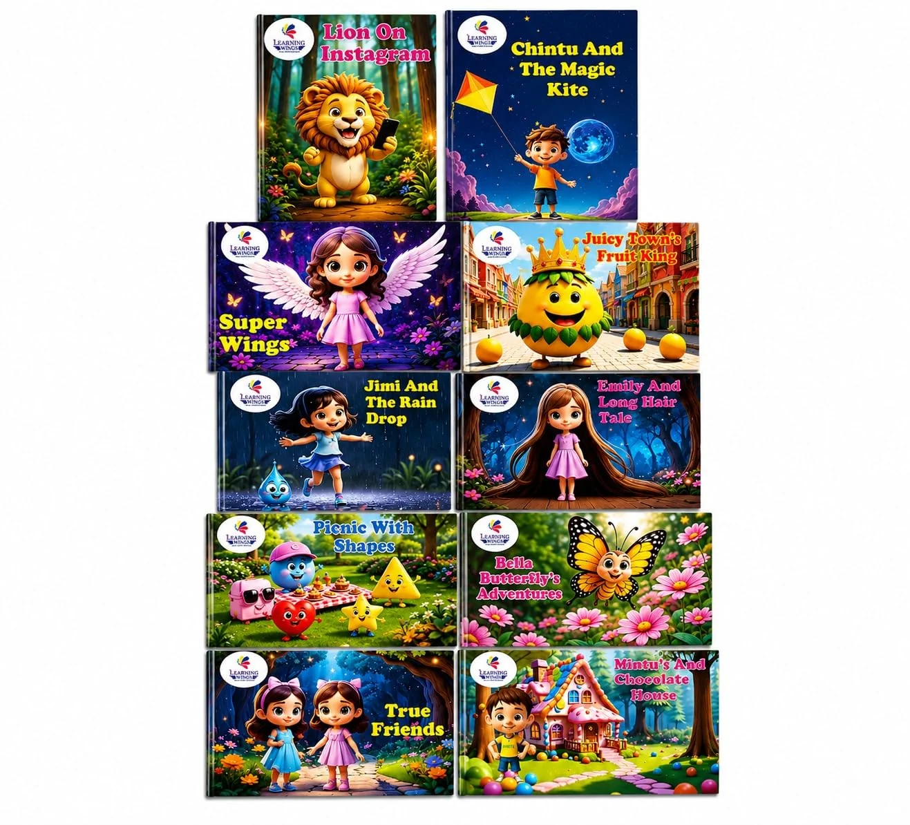 Learning Wings Kids Story Books Combo Pack for Children | Moral & Educational Bedtime Story Books Set | Colorful Picture Books for Kids | Early Learning Books Collection (Pack of 10)