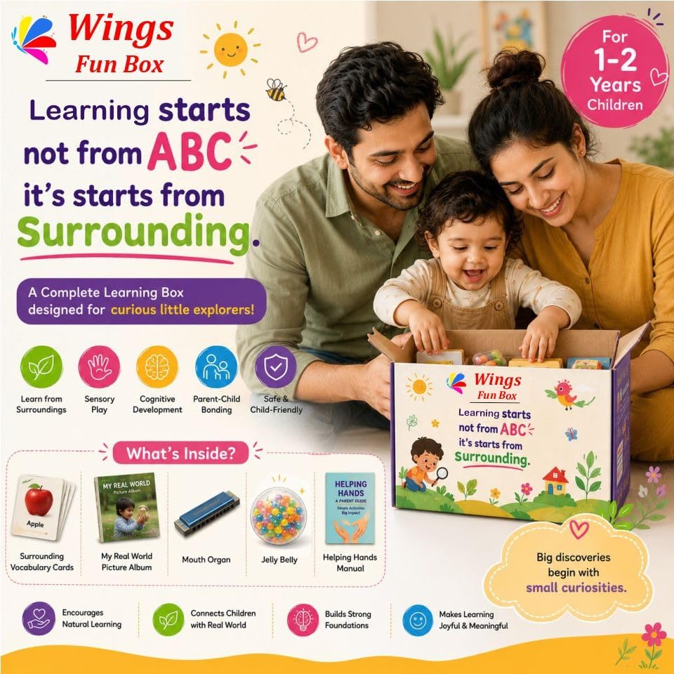 Learning Wings Toddler Complete Kit | Wings Fun Box + Write & Learn Letters Book | Early Learning for Toddlers 1-3 Years