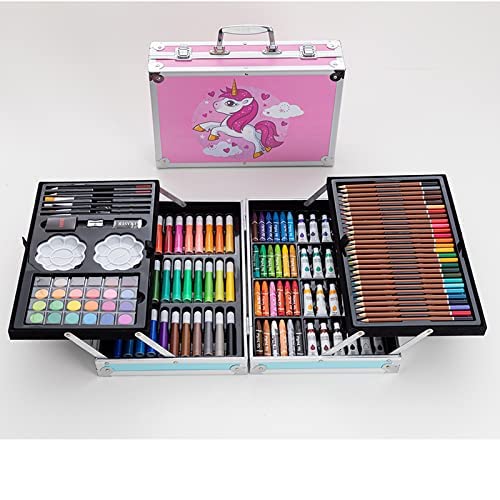 Toyfinity Unicorn Design-Pink 145-Piece Art Supplies Set for Kids | Deluxe Studio Drawing and Painting Kit | Great Gift for Boys, Girls, Children, Teens, and Artists (Assorted Print and Colour)